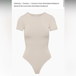 Babaton Contour Crew Short Sleeve Bodysuit - Matte Pearl